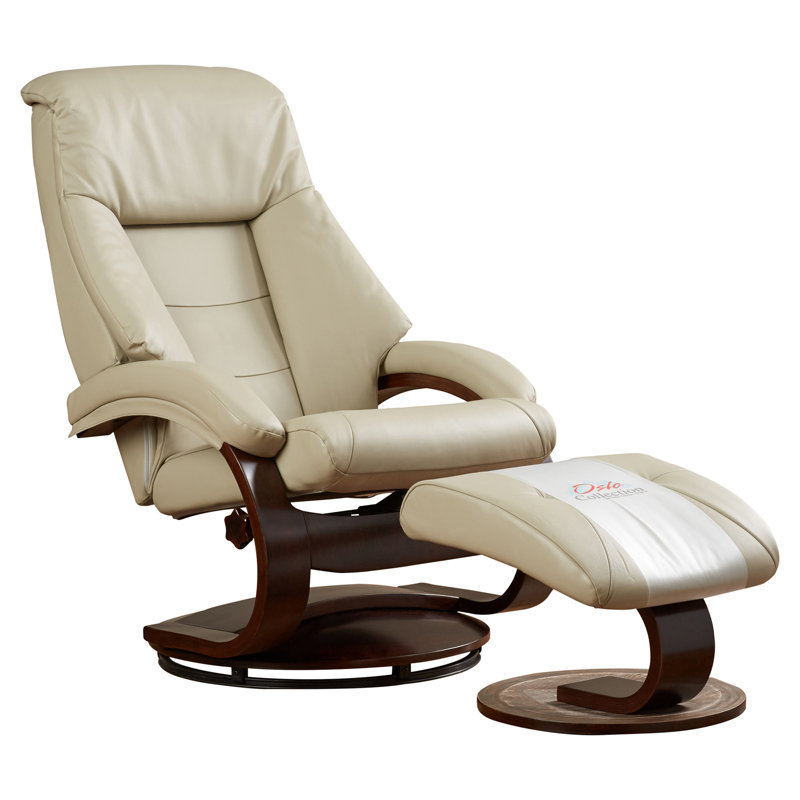 Red Barrel Studio Flathead Lake Leather Manual Swivel Recliner With Ottoman & Reviews Wayfair